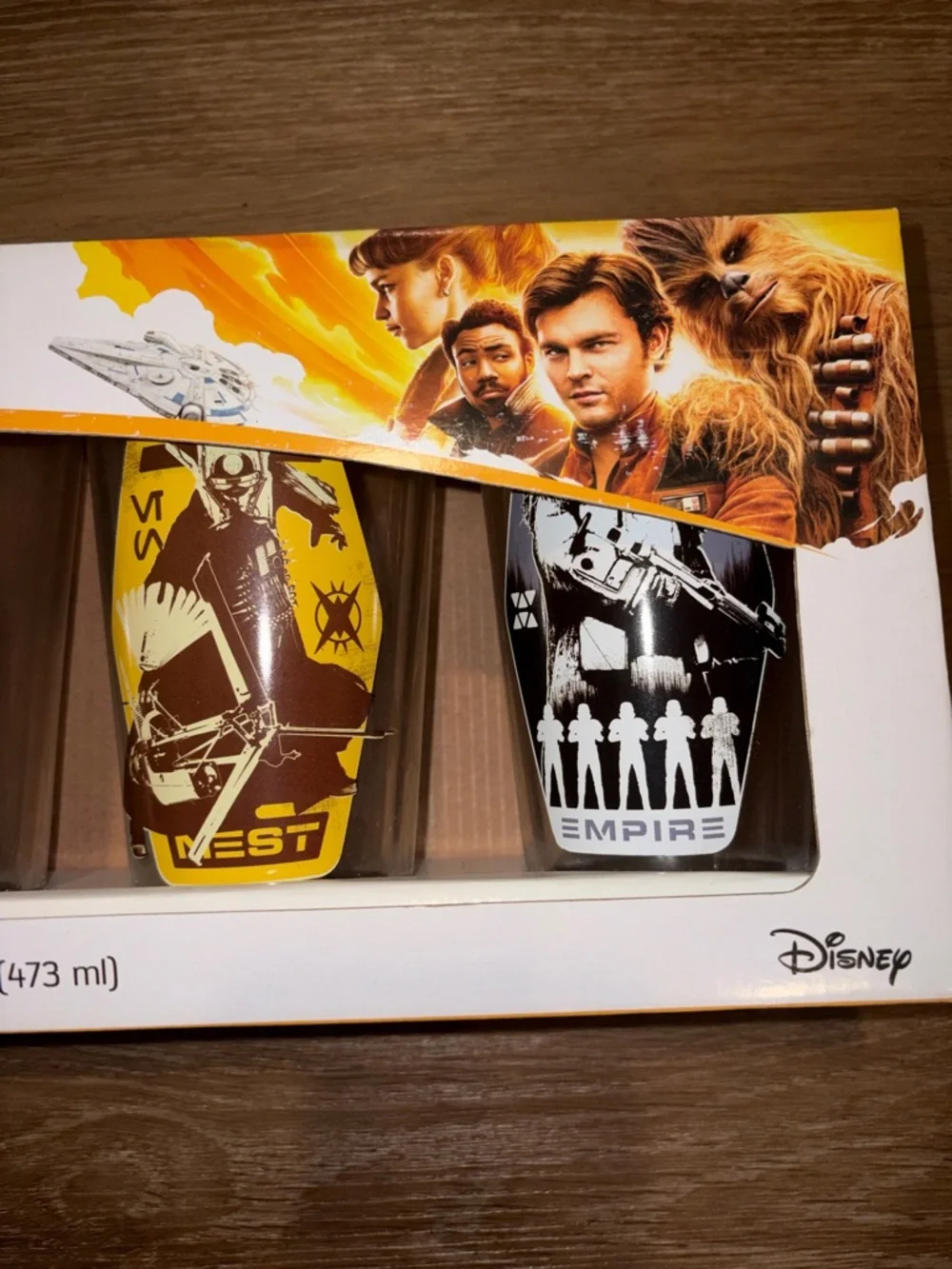 Star Wars Glass Set 4pc 16oz Vandor Disney Han Solo Lando Empire New